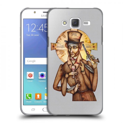 Полупрозрачный дизайнерский пластиковый чехол для Samsung Galaxy J5 Прозрачные русские писатели