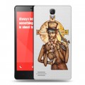 Полупрозрачный дизайнерский пластиковый чехол для Xiaomi RedMi Note Прозрачные русские писатели