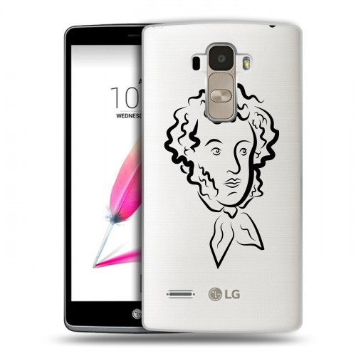 Полупрозрачный дизайнерский силиконовый чехол для LG G4 Stylus Прозрачные русские писатели