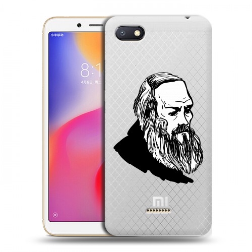 Дизайнерский пластиковый чехол для Xiaomi RedMi 6A Прозрачные русские писатели