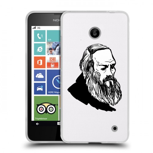 Дизайнерский пластиковый чехол для Nokia Lumia 630/635 Прозрачные русские писатели