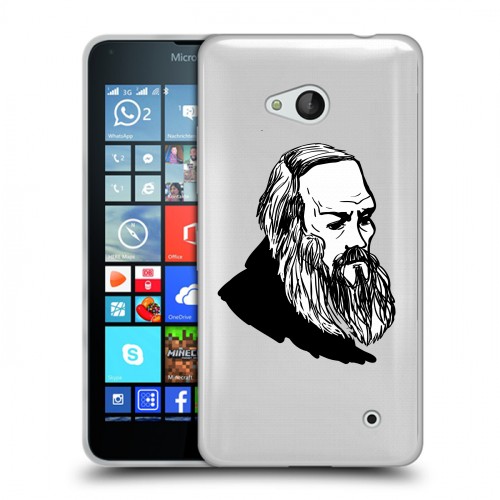 Дизайнерский пластиковый чехол для Microsoft Lumia 640 Прозрачные русские писатели