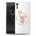 Полупрозрачный дизайнерский пластиковый чехол для Sony Xperia XZs Прозрачные свинки