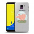 Полупрозрачный дизайнерский пластиковый чехол для Samsung Galaxy J6 Прозрачные свинки