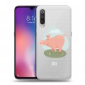 Полупрозрачный дизайнерский силиконовый с усиленными углами чехол для Xiaomi Mi9 Прозрачные свинки