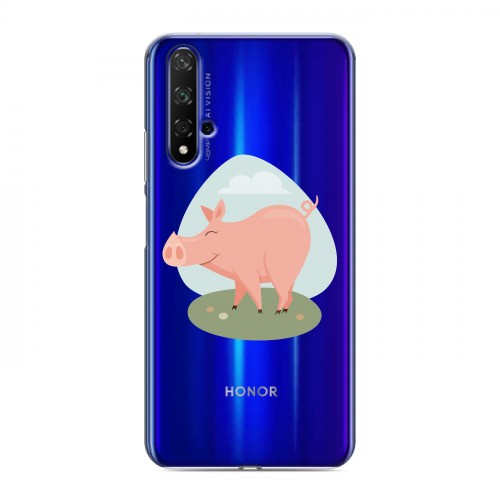 Полупрозрачный дизайнерский пластиковый чехол для Huawei Honor 20 Прозрачные свинки