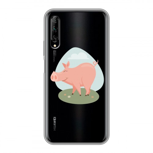 Полупрозрачный дизайнерский пластиковый чехол для Huawei Y9s Прозрачные свинки