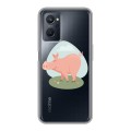 Полупрозрачный дизайнерский пластиковый чехол для Realme 9i Прозрачные свинки