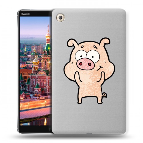 Полупрозрачный дизайнерский пластиковый чехол для Huawei MediaPad M5 8.4 Прозрачные свинки