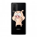 Полупрозрачный дизайнерский пластиковый чехол для Huawei Honor 10X Lite Прозрачные свинки