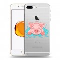 Полупрозрачный дизайнерский силиконовый чехол для Iphone 7 Plus / 8 Plus Прозрачные свинки
