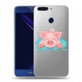 Полупрозрачный дизайнерский пластиковый чехол для Huawei Honor 8 Pro Прозрачные свинки