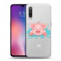 Полупрозрачный дизайнерский силиконовый с усиленными углами чехол для Xiaomi Mi9 Прозрачные свинки