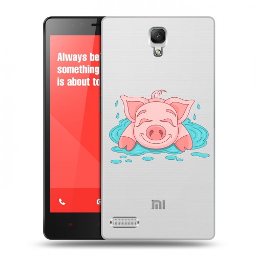 Полупрозрачный дизайнерский силиконовый чехол для Xiaomi RedMi Note Прозрачные свинки