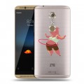 Полупрозрачный дизайнерский пластиковый чехол для ZTE Axon 7 Прозрачные свинки