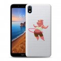 Полупрозрачный дизайнерский пластиковый чехол для Xiaomi RedMi 7A Прозрачные свинки