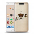 Полупрозрачный дизайнерский пластиковый чехол для ZTE Blade V8 Прозрачные свинки