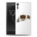 Полупрозрачный дизайнерский пластиковый чехол для Sony Xperia XZs Прозрачные свинки