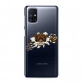 Полупрозрачный дизайнерский силиконовый с усиленными углами чехол для Samsung Galaxy M51 Прозрачные свинки