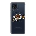 Полупрозрачный дизайнерский пластиковый чехол для Samsung Galaxy A22 Прозрачные свинки