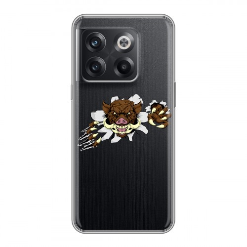 Полупрозрачный дизайнерский силиконовый чехол для OnePlus 10T Прозрачные свинки