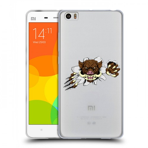 Полупрозрачный дизайнерский пластиковый чехол для Xiaomi Mi Note Прозрачные свинки