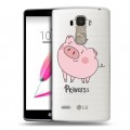 Полупрозрачный дизайнерский пластиковый чехол для LG G4 Stylus Прозрачные свинки