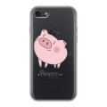 Полупрозрачный дизайнерский силиконовый чехол для Iphone 7 Прозрачные свинки