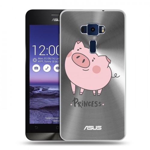 Полупрозрачный дизайнерский пластиковый чехол для Asus ZenFone 3 5.2 Прозрачные свинки