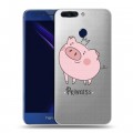 Полупрозрачный дизайнерский пластиковый чехол для Huawei Honor 8 Pro Прозрачные свинки