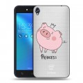 Полупрозрачный дизайнерский пластиковый чехол для Asus ZenFone Live Прозрачные свинки