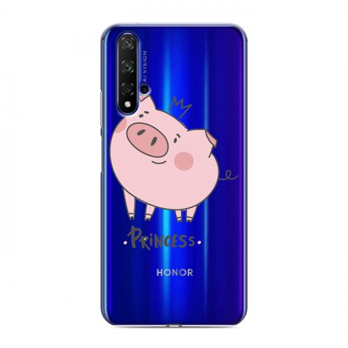 Полупрозрачный дизайнерский силиконовый чехол для Huawei Honor 20 Прозрачные свинки
