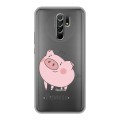 Полупрозрачный дизайнерский пластиковый чехол для Xiaomi RedMi 9 Прозрачные свинки