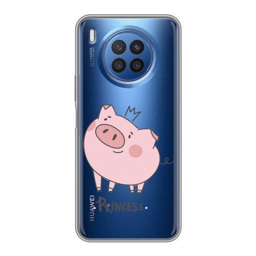 Полупрозрачный дизайнерский силиконовый чехол для Huawei Nova 8i Прозрачные свинки