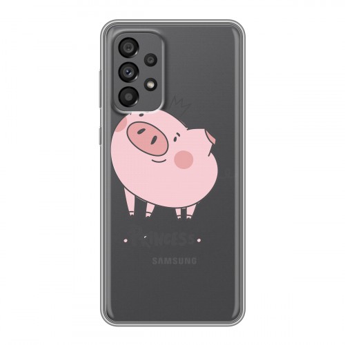 Полупрозрачный дизайнерский пластиковый чехол для Samsung Galaxy A73 5G Прозрачные свинки