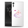 Полупрозрачный дизайнерский пластиковый чехол для Sony Xperia XZs Прозрачные свинки