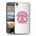 Полупрозрачный дизайнерский пластиковый чехол для HTC Desire 828 Прозрачные свинки