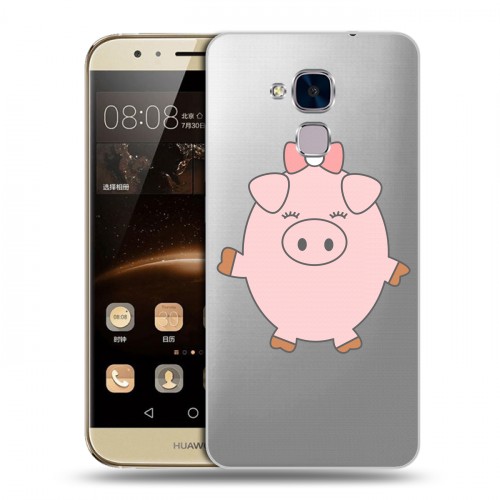 Полупрозрачный дизайнерский пластиковый чехол для Huawei Honor 5C Прозрачные свинки