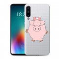 Полупрозрачный дизайнерский силиконовый чехол для Meizu 16T Прозрачные свинки