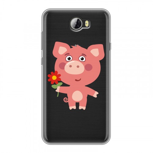 Полупрозрачный дизайнерский пластиковый чехол для Huawei Y5 II Прозрачные свинки