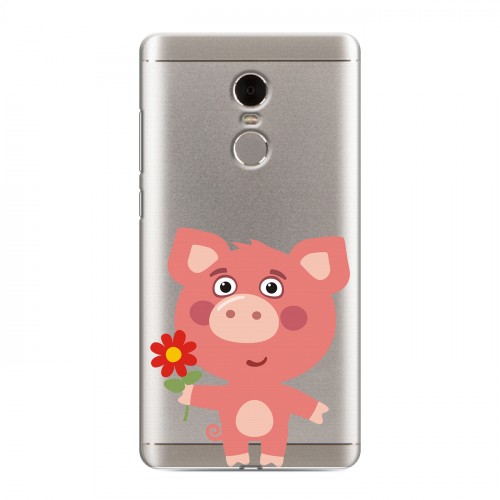 Полупрозрачный дизайнерский пластиковый чехол для Xiaomi RedMi Note 4 Прозрачные свинки
