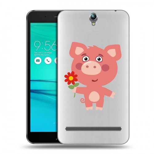 Полупрозрачный дизайнерский пластиковый чехол для ASUS ZenFone Go ZB690KG Прозрачные свинки
