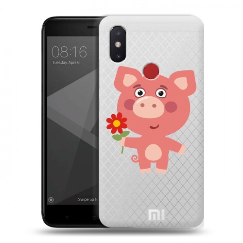 Полупрозрачный дизайнерский силиконовый чехол для Xiaomi Mi8 SE Прозрачные свинки