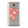 Полупрозрачный дизайнерский пластиковый чехол для Xiaomi RedMi Note 4 Прозрачные свинки