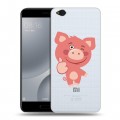 Полупрозрачный дизайнерский пластиковый чехол для Xiaomi Mi5C Прозрачные свинки