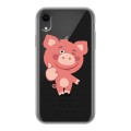 Полупрозрачный дизайнерский пластиковый чехол для Iphone Xr Прозрачные свинки