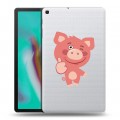 Полупрозрачный дизайнерский силиконовый чехол для Samsung Galaxy Tab A 10.1 (2019) Прозрачные свинки