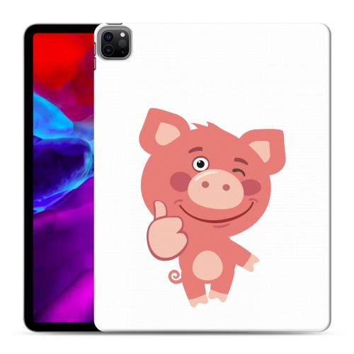 Полупрозрачный дизайнерский пластиковый чехол для Ipad Pro 12.9 (2020) Прозрачные свинки