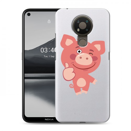 Полупрозрачный дизайнерский силиконовый чехол для Nokia 3.4 Прозрачные свинки