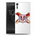 Полупрозрачный дизайнерский пластиковый чехол для Sony Xperia XZs Прозрачные свинки